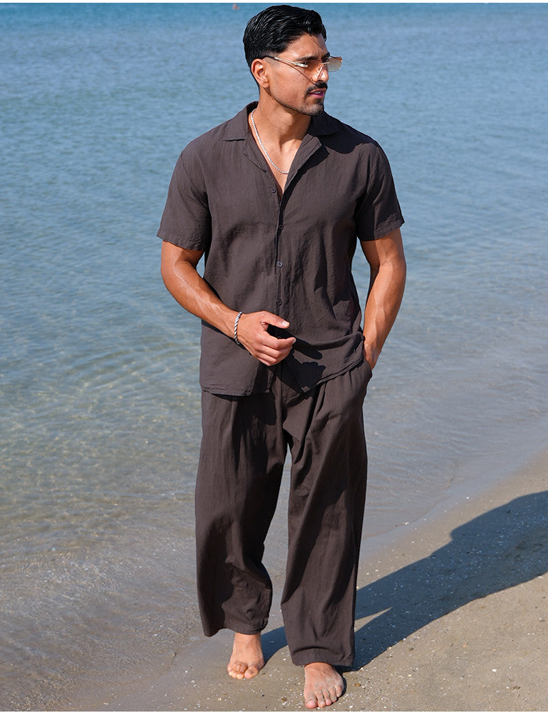 Ensemble pantalon et chemise 100% coton