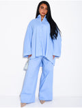 Ensemble chemise oversize et pantalon droit en coton