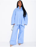 Ensemble chemise oversize et pantalon droit en coton