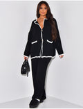 ensemble pantalon et gilet en maille