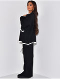 ensemble pantalon et gilet en maille