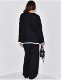 ensemble pantalon et gilet en maille
