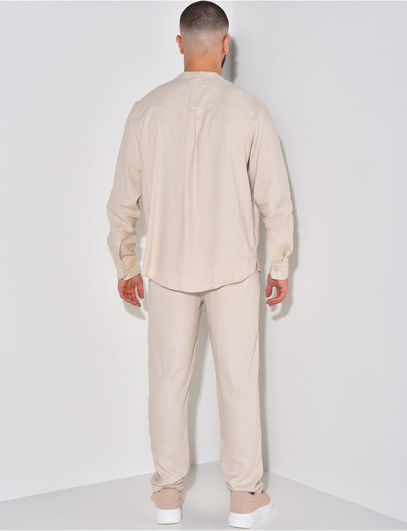 Ensemble pantalon et polo à col tunisien