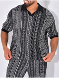 Ensemble pantalon et polo à motifs