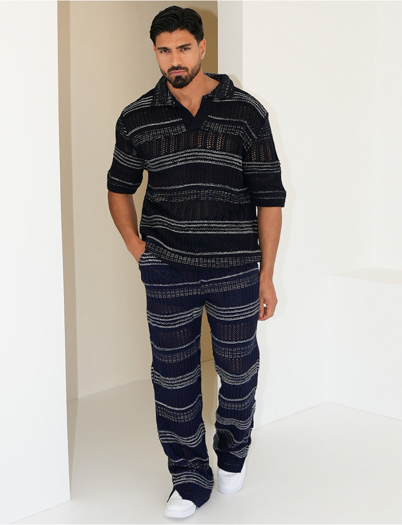 Ensemble pantalon et polo ajouré