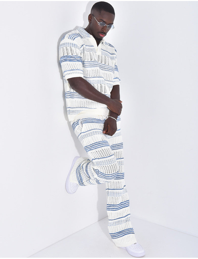 Ensemble pantalon et polo ajouré