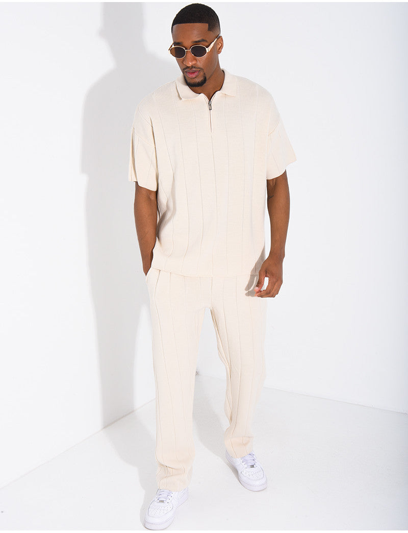 Ensemble pantalon et polo zippé