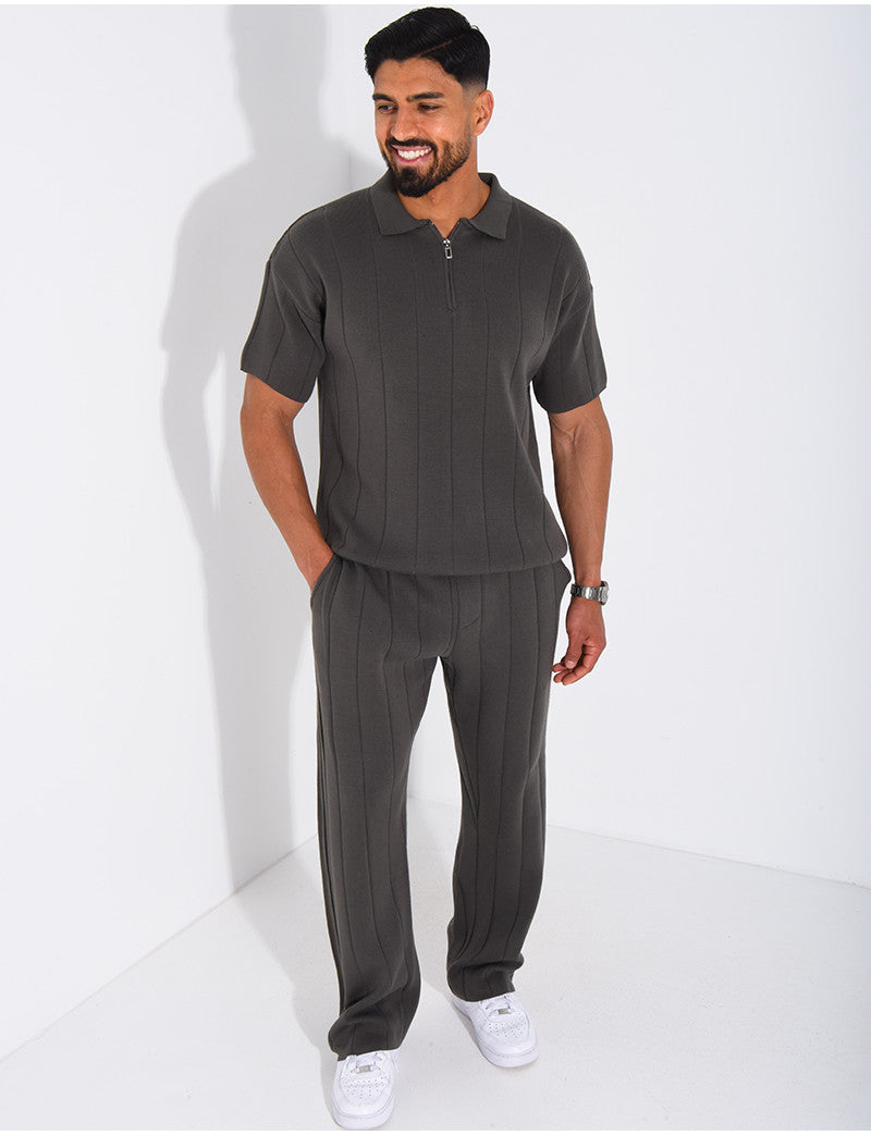 Ensemble pantalon et polo zippé