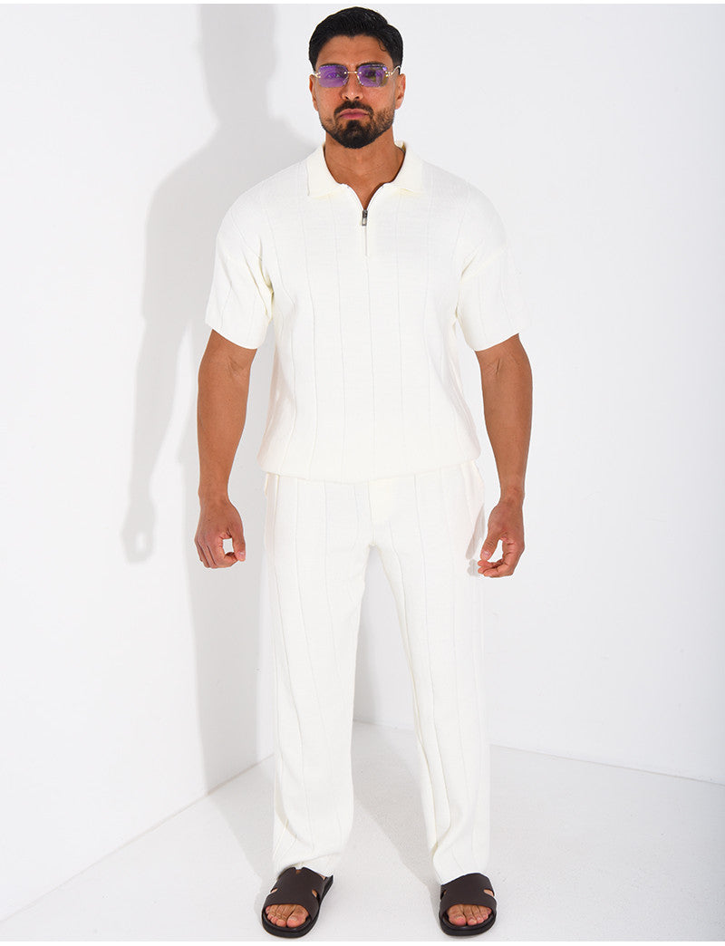 Ensemble pantalon et polo zippé
