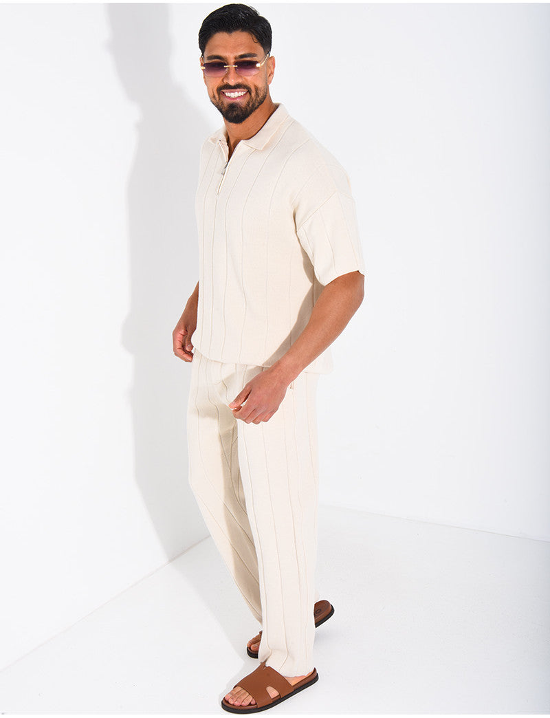 Ensemble pantalon et polo zippé