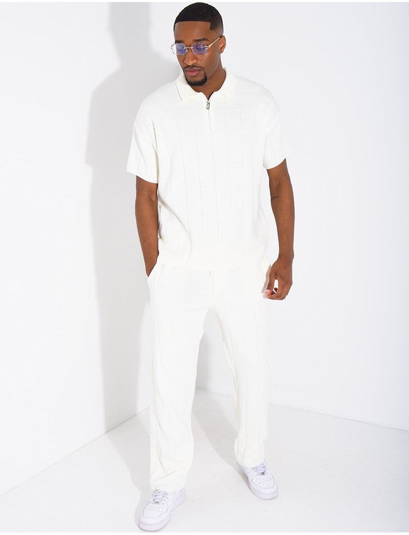 Ensemble pantalon et polo zippé