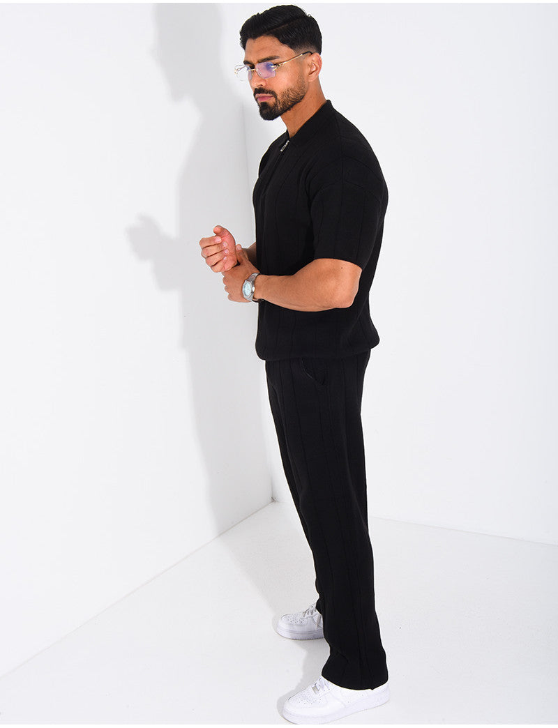 Ensemble pantalon et polo zippé