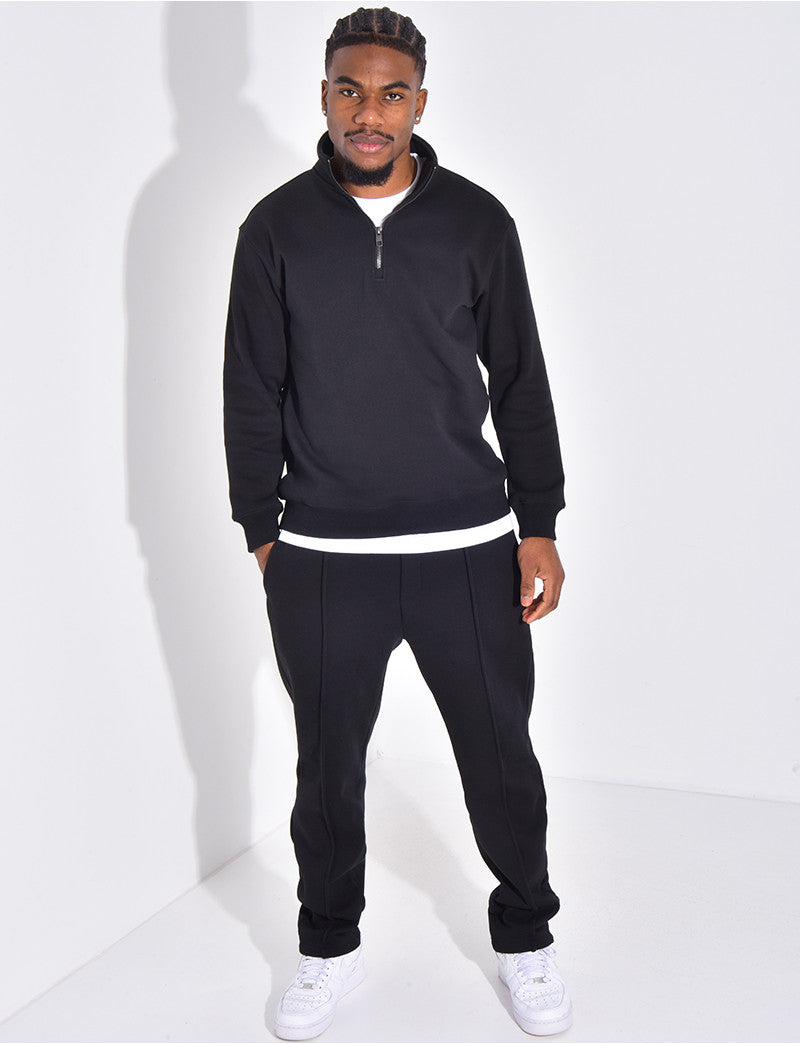 Ensemble pantalon et pull à col zippé