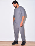 Ensemble pantalon et t-shirt côtelé