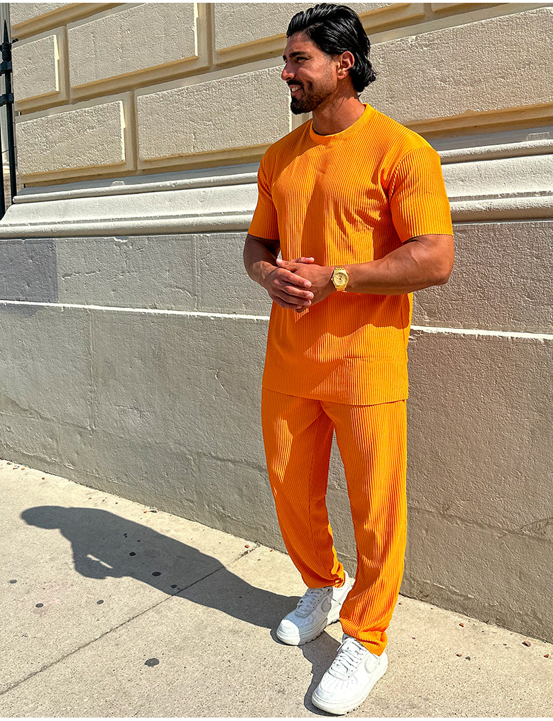 Ensemble pantalon et t-shirt plissé