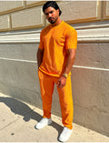 Ensemble pantalon et t-shirt plissé