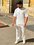 Ensemble pantalon et t-shirt plissé