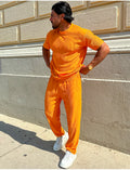 Ensemble pantalon et t-shirt plissé