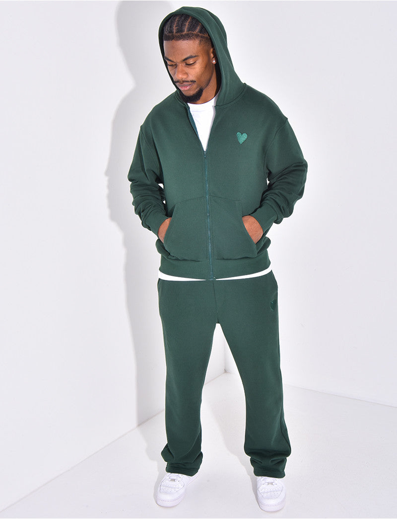 Ensemble pantalon et veste à capuche avec coeur