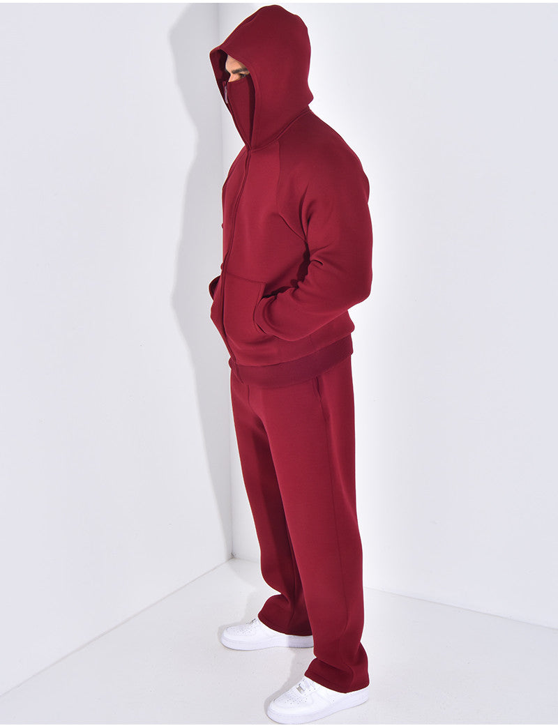 Ensemble pantalon et veste à capuche avec col