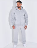 Ensemble pantalon et veste à capuche avec col