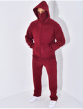 Ensemble pantalon et veste à capuche avec col