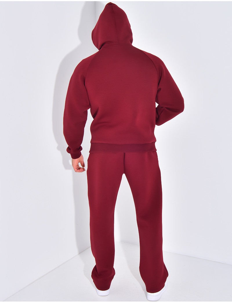 Ensemble pantalon et veste à capuche avec col