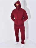 Ensemble pantalon et veste à capuche avec col
