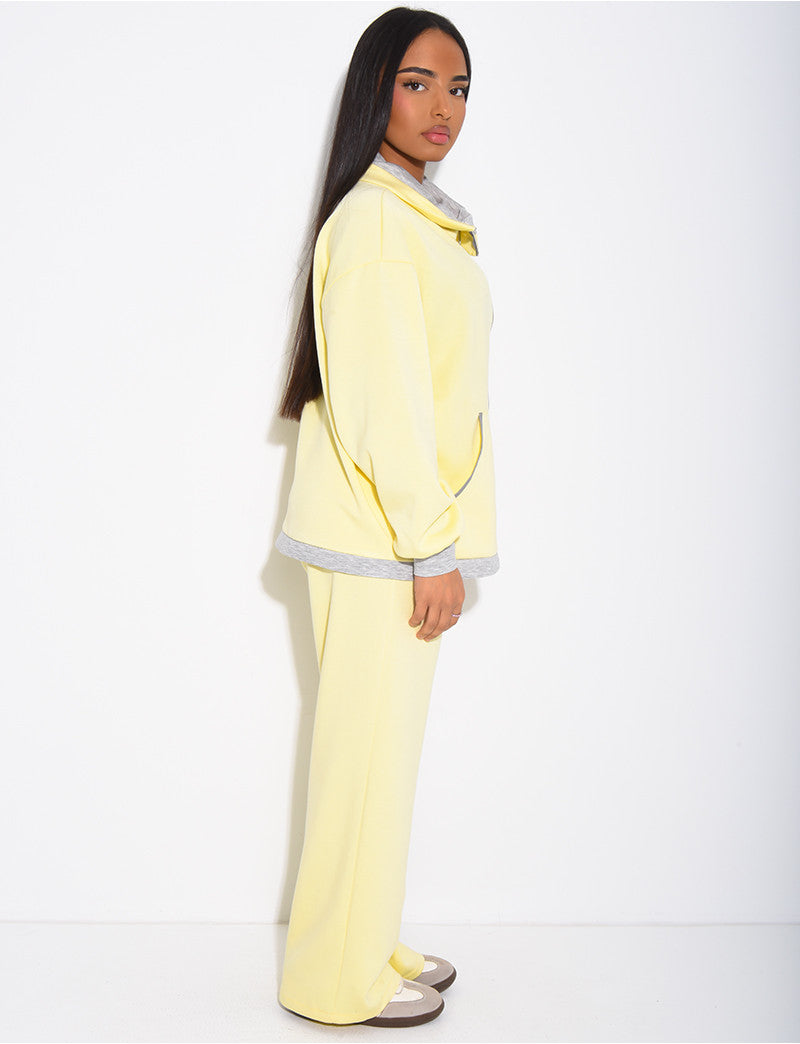 Ensemble veste et pantalon à bordures contrastantes