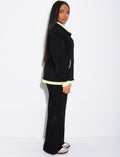 Ensemble veste et pantalon à bordures contrastantes