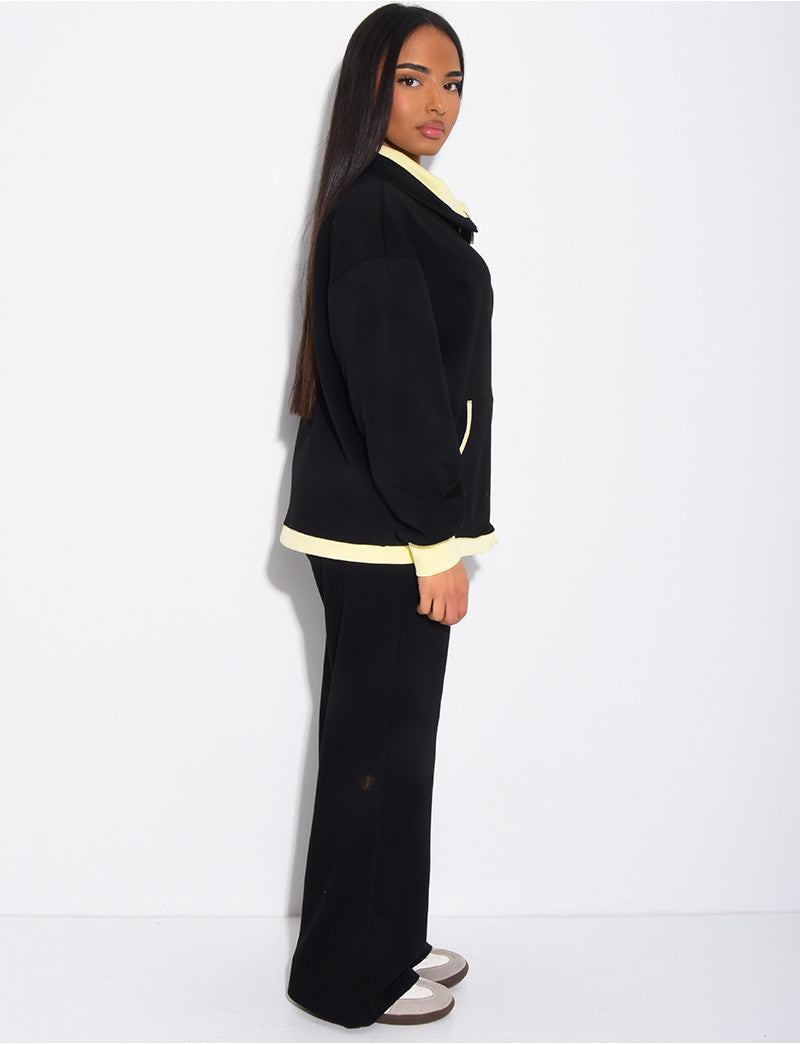 Ensemble veste et pantalon à bordures contrastantes