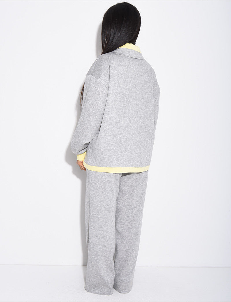 Ensemble veste et pantalon à bordures contrastantes