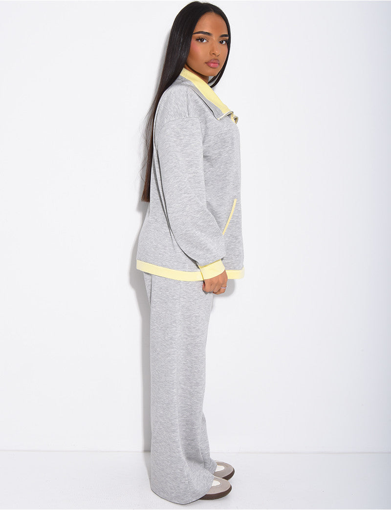 Ensemble veste et pantalon à bordures contrastantes