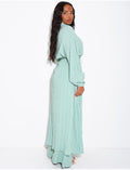 Ensemble pantalon fluide et chemise longue texturé