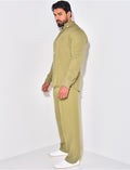 Ensemble pantalon large et chemise en coton