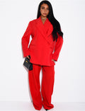 Ensemble premium blazer oversize à fentes et pantalon de tailleur droit