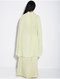 Ensemble robe en satin premium et cape en voile assortie
