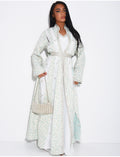 Ensemble robe style caftan à empiècements transparents & strass