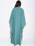 Ensemble robe sans manche et kimono à empiècements brocards assortis