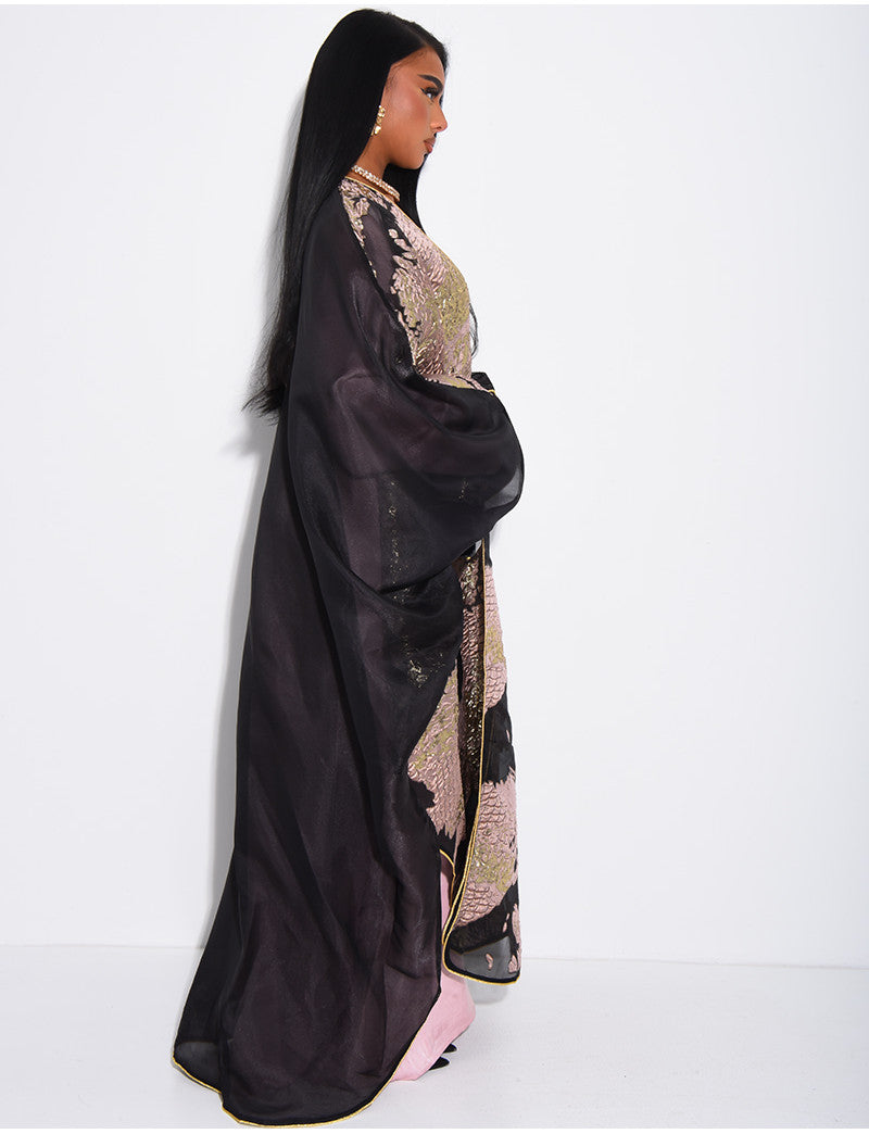 Ensemble robe manches longues et kimono premium assorti