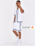 Ensemble short et chemise à bordures contrastantes