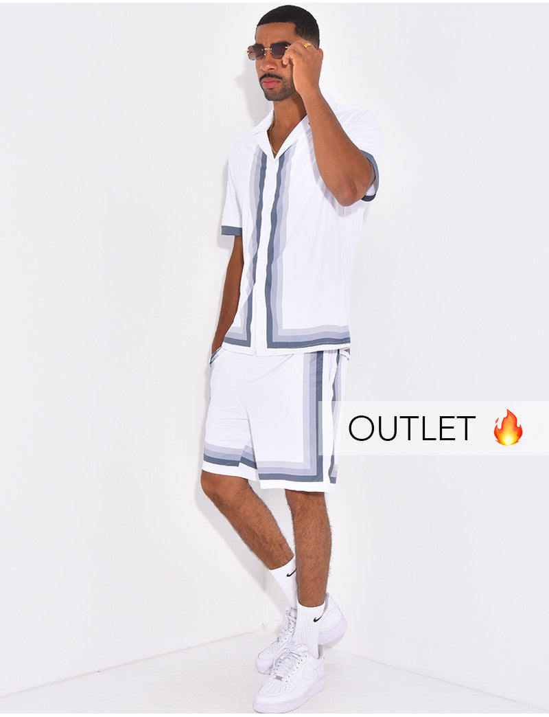 Ensemble short et chemise à bordures contrastantes