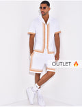 Ensemble short et chemise à bordures contrastantes