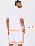 Ensemble short et chemise à bordures contrastantes