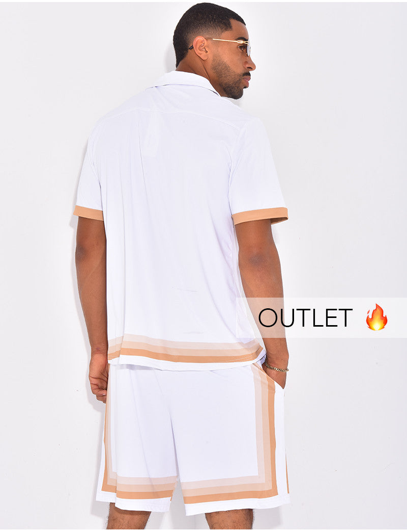 Ensemble short et chemise à bordures contrastantes