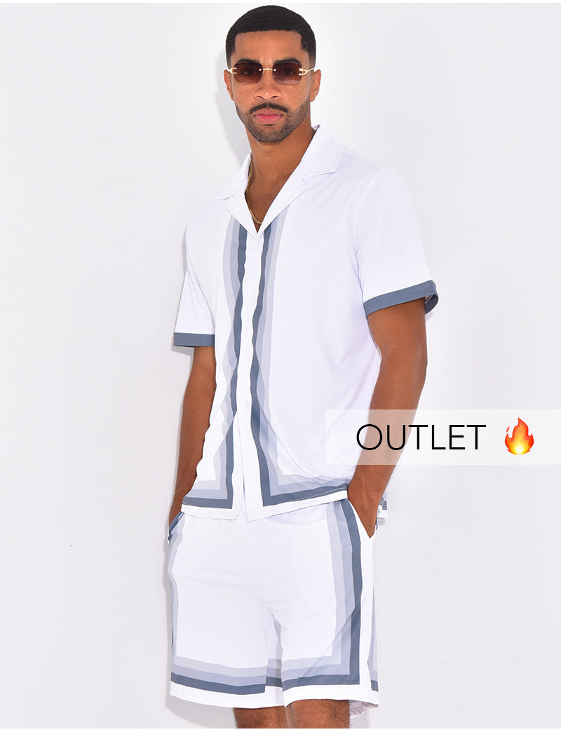 Ensemble short et chemise à bordures contrastantes
