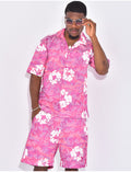 Ensemble short et chemise à fleurs