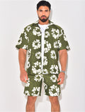 Ensemble short et chemise à fleurs