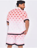 Ensemble short et chemise à motifs coeurs