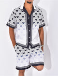 Ensemble short et chemise à motifs coeurs